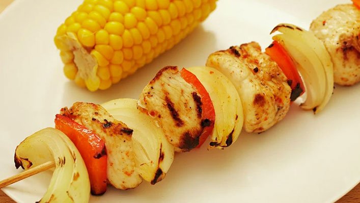 jerk chicken kebabs