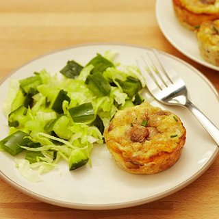 Mini quiche, without pastry, served with a side salad