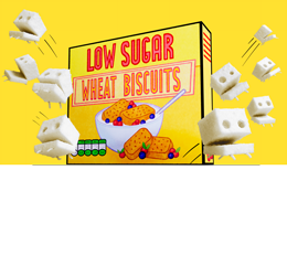 Low sugar wheat biscuits
