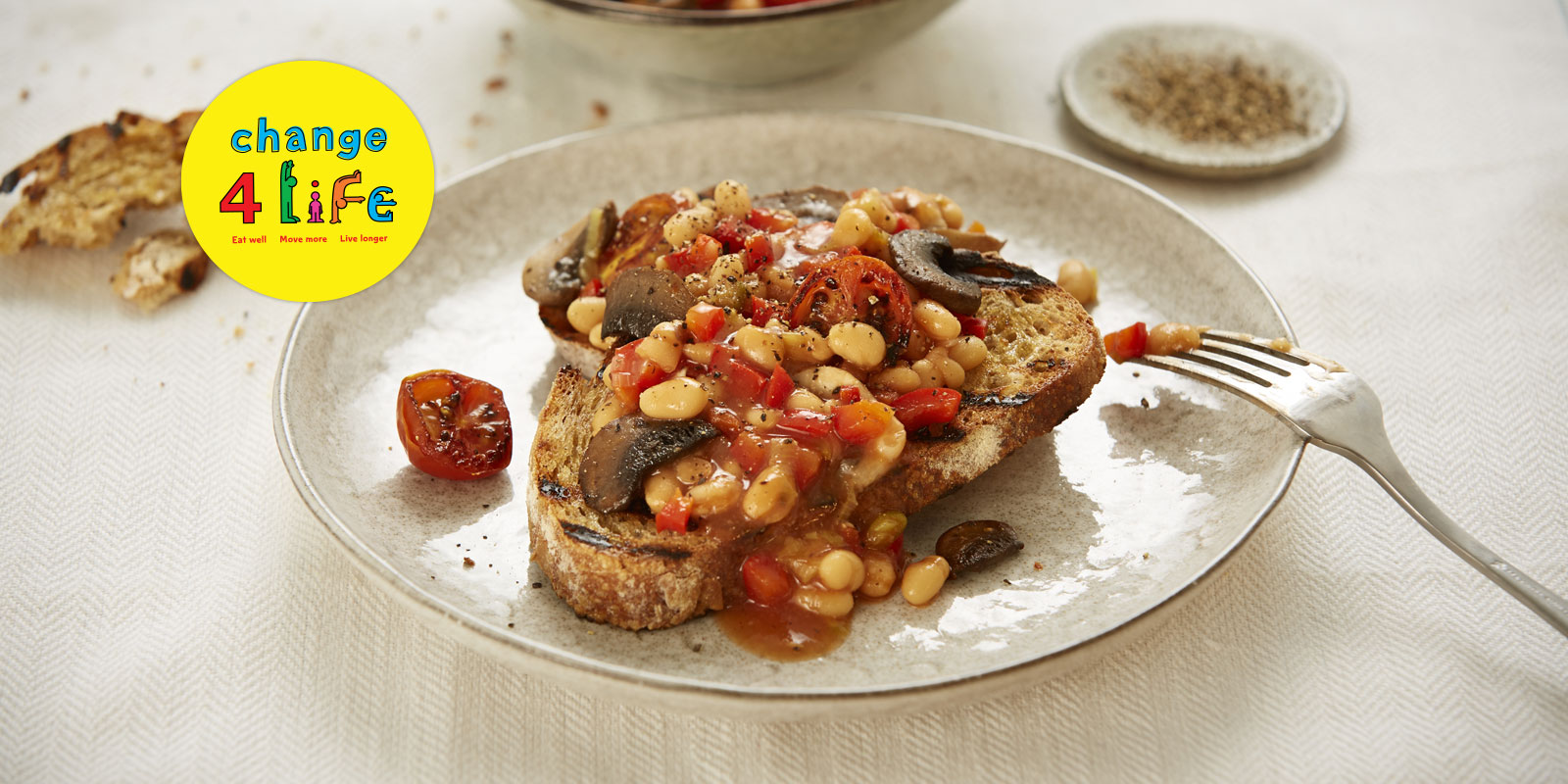 Beans, Mushrooms & Tomatoes on Toast Recipes Change4Life
