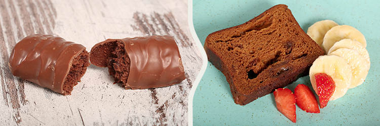 Swap from cake bars to a slice of malt loaf with slices of banana