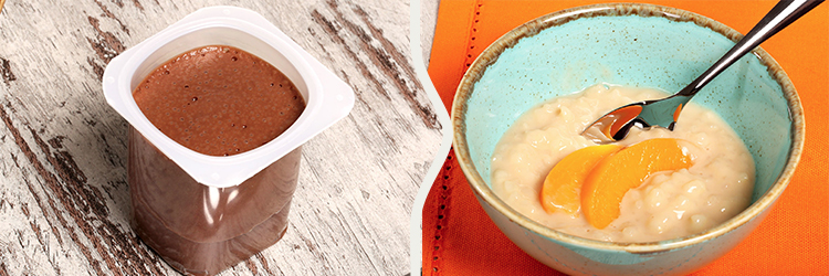 Swap from chocolate pudding pots to sugar-free rice pudding and sliced fruit
