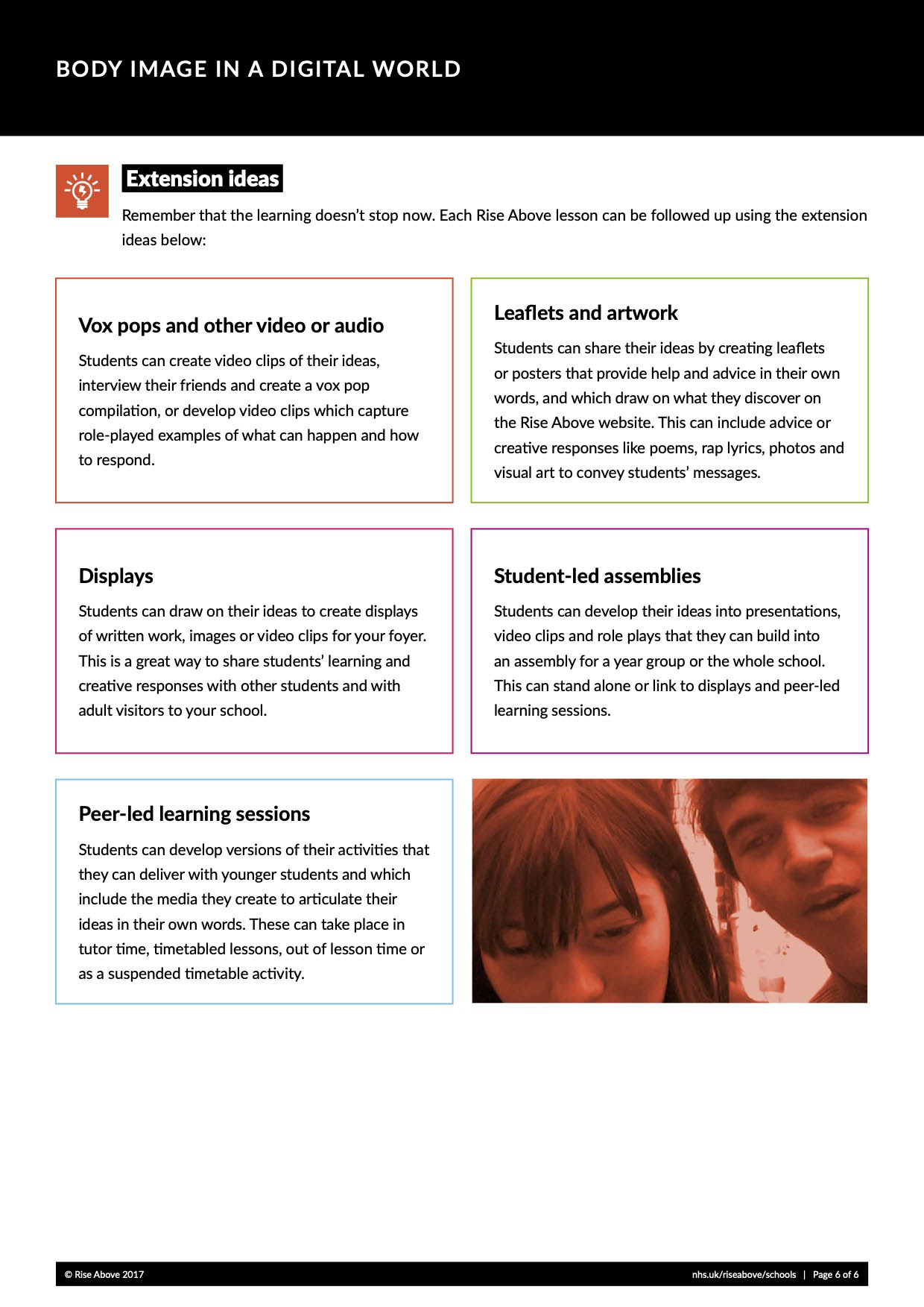 Body Image In A Digital World Lesson Plan Pack Phe School Zone