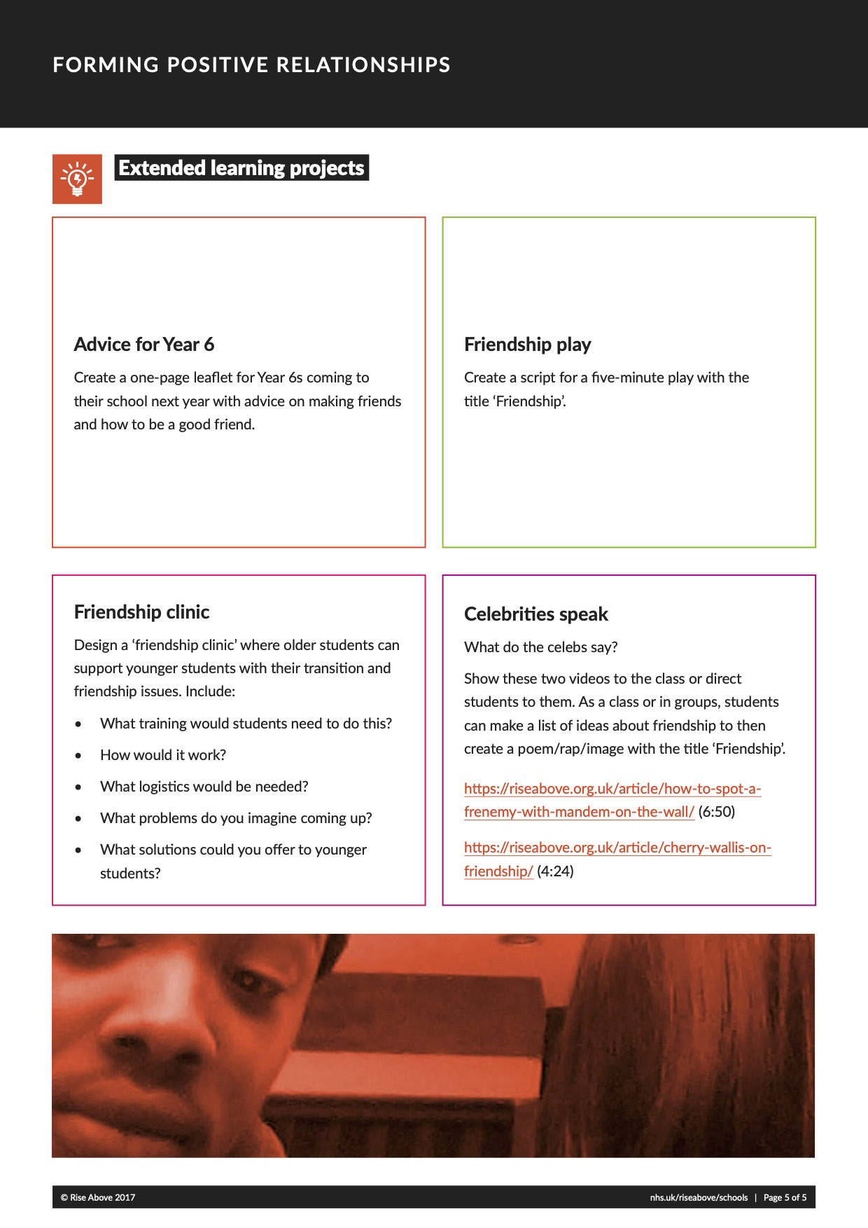 Forming positive relationships lesson plan pack 